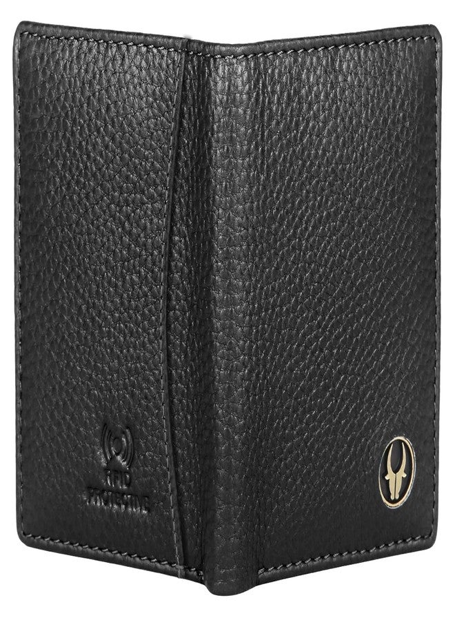 WildHorn RFID Protected Genuine Leather Wallet for Men I 4 Card Slots I 2 Slip Pockets I 1 Currency Compartment (Black) - Image 5